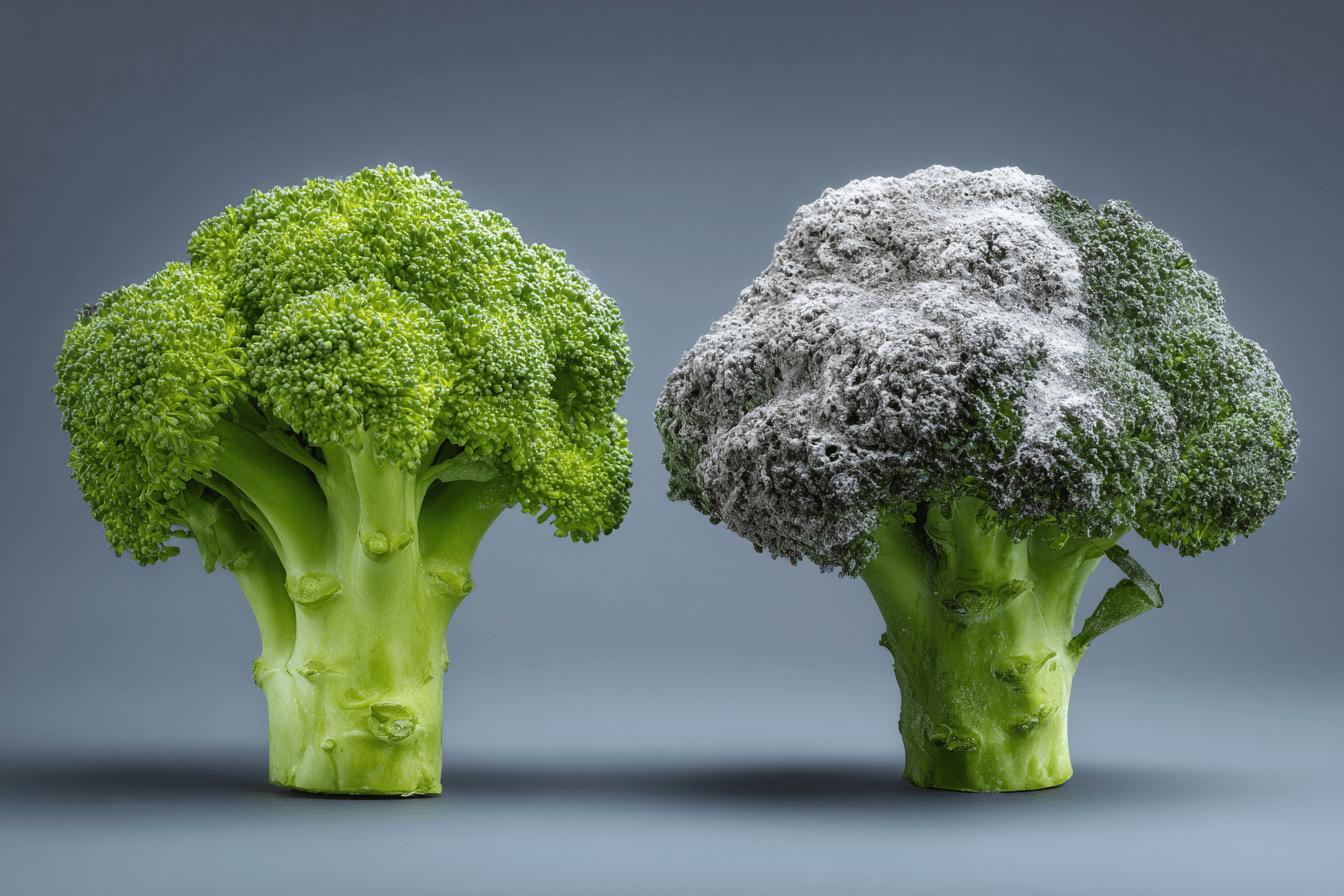싱싱한-브로콜리와-곰팡이핀-브로콜리-비교-사진