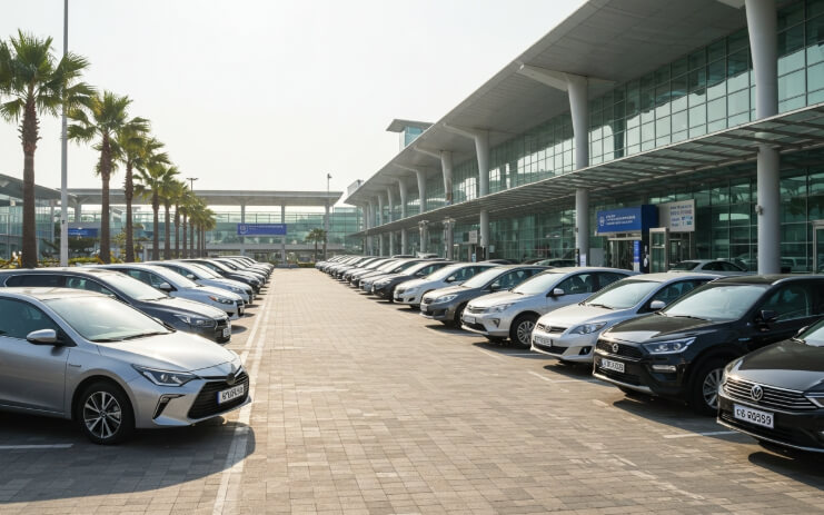 공항 렌트카 인수 현장