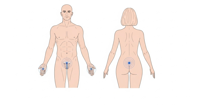 콘딜로마 남녀 발생 부위 표시도