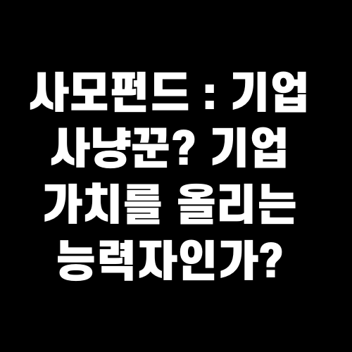 사모펀드 : 돈만 쫓는 기업 사냥꾼인가, 기업 가치를 올리는 능력자인가?