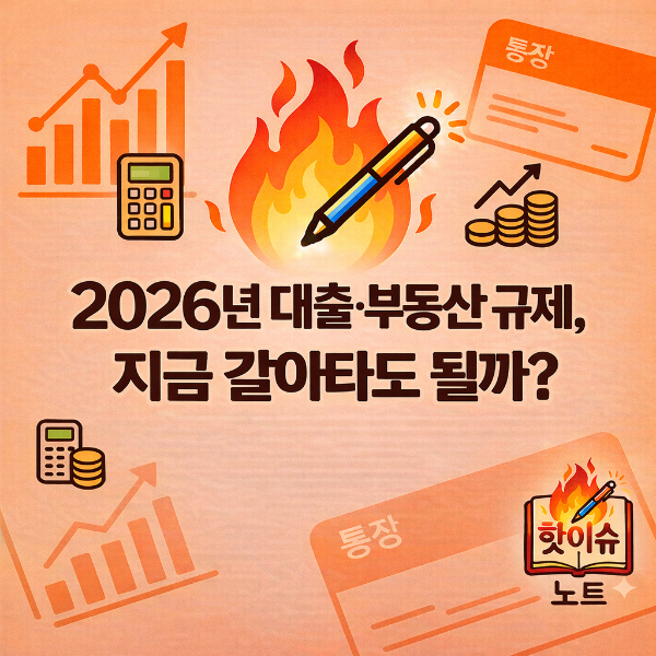 2026년 대출·부동산 규제, 지금 갈아타도 될까?