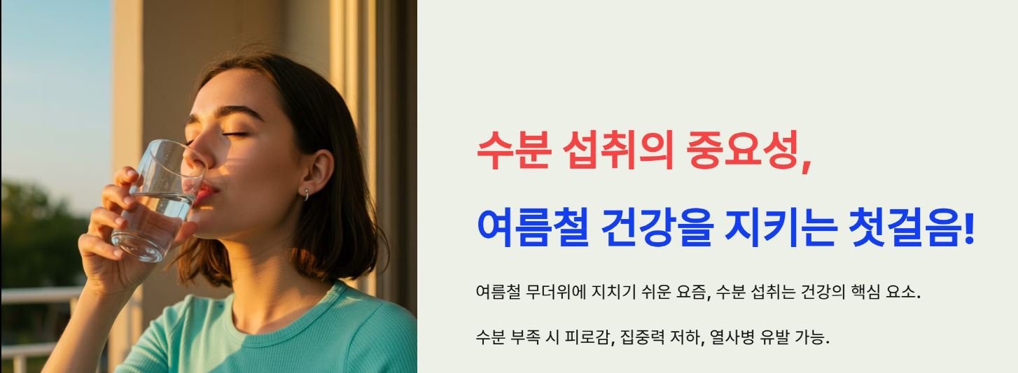 수분 섭취의 중요성, 여름철 건강을 지키는 첫걸음