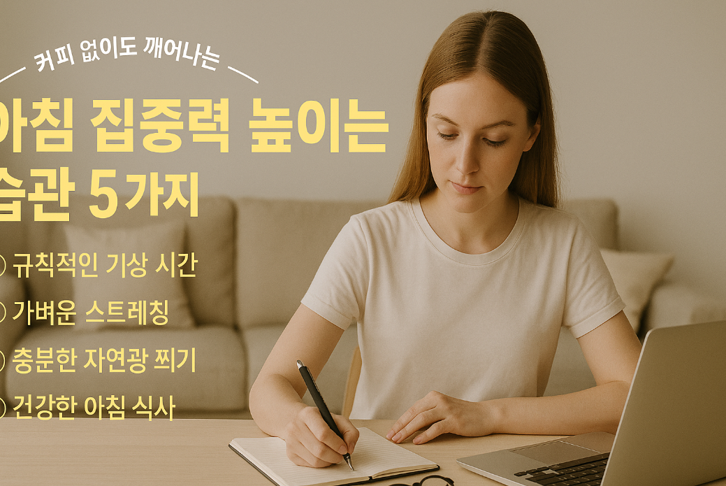 커피 없이도 깨어나는 아침 집중력 높이는 습관 5가지