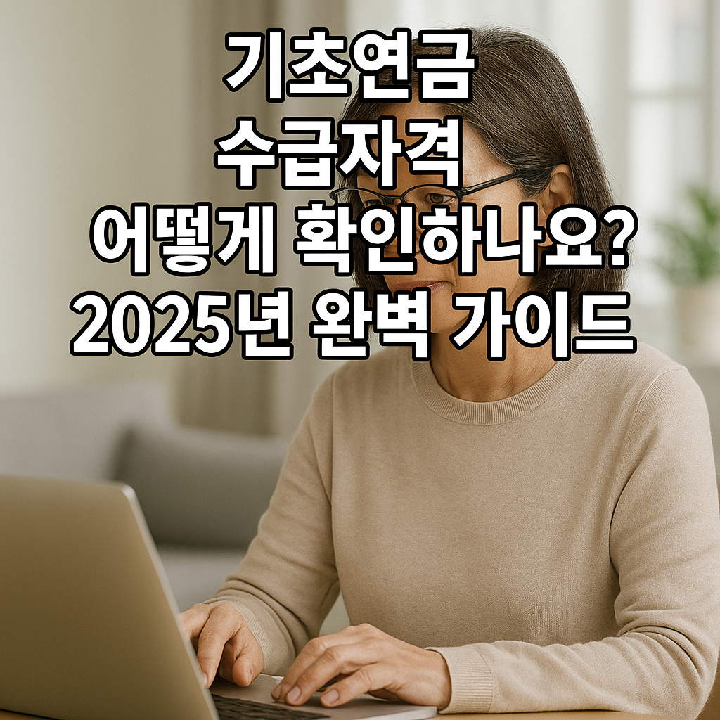 기초연금 수급자격 어떻게 확인하나요? 2025년 완벽 가이드