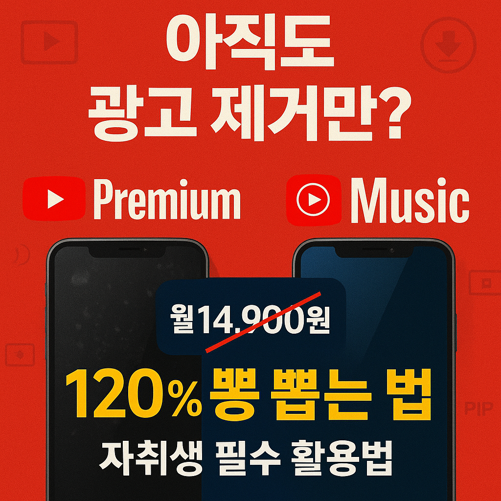 유튜브 프리미엄, 광고 제거만 쓰시나요? (자취생 120% 뽕 뽑는 숨겨진 기능 & 유튜브 뮤직 활용법 총정리)