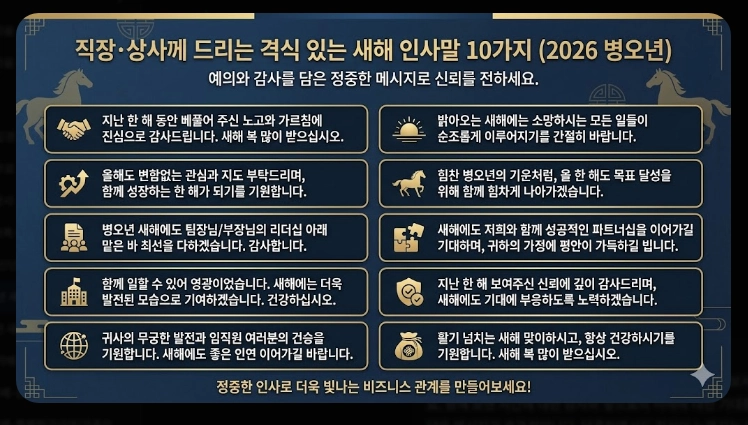 2026년 새해인사말 짧은 문구 베스트 60선