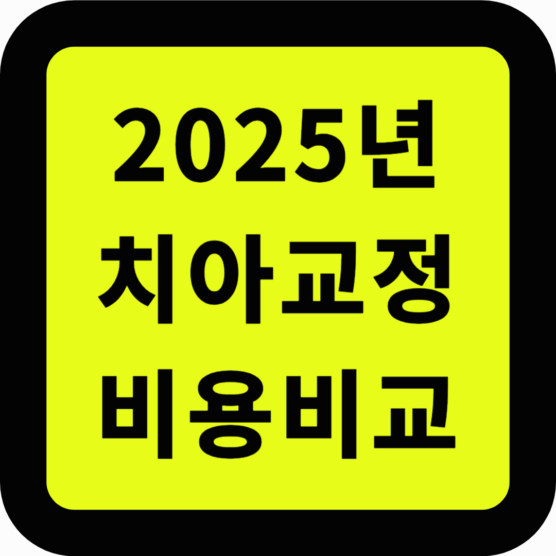 2025 치아교정 비용비교