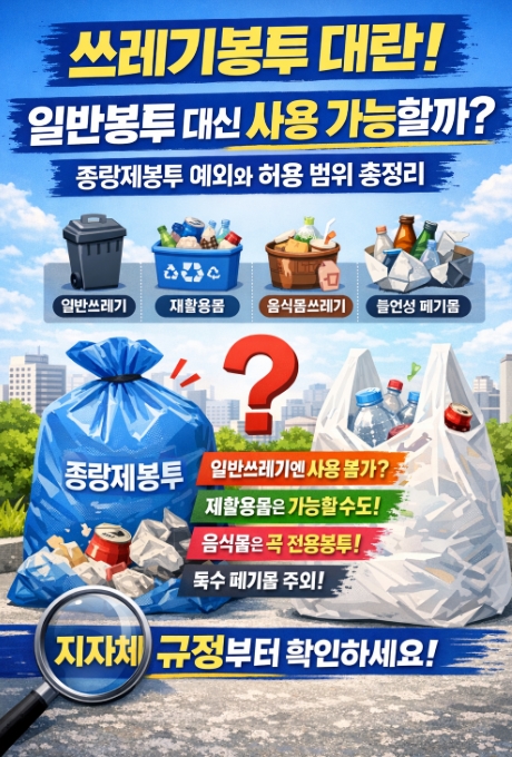 쓰레기봉투 대란! 일반봉투 대신 사용 가능할까? 종량제봉투 예외와 허용 범위 총정리