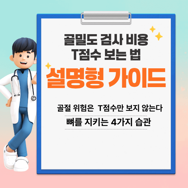 골밀도 검사 비용 &amp; T점수 보는 법(2025 설명형 가이드)