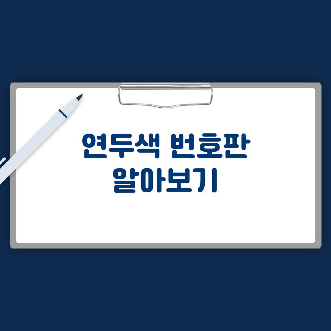 연두색 번호판 알아보기