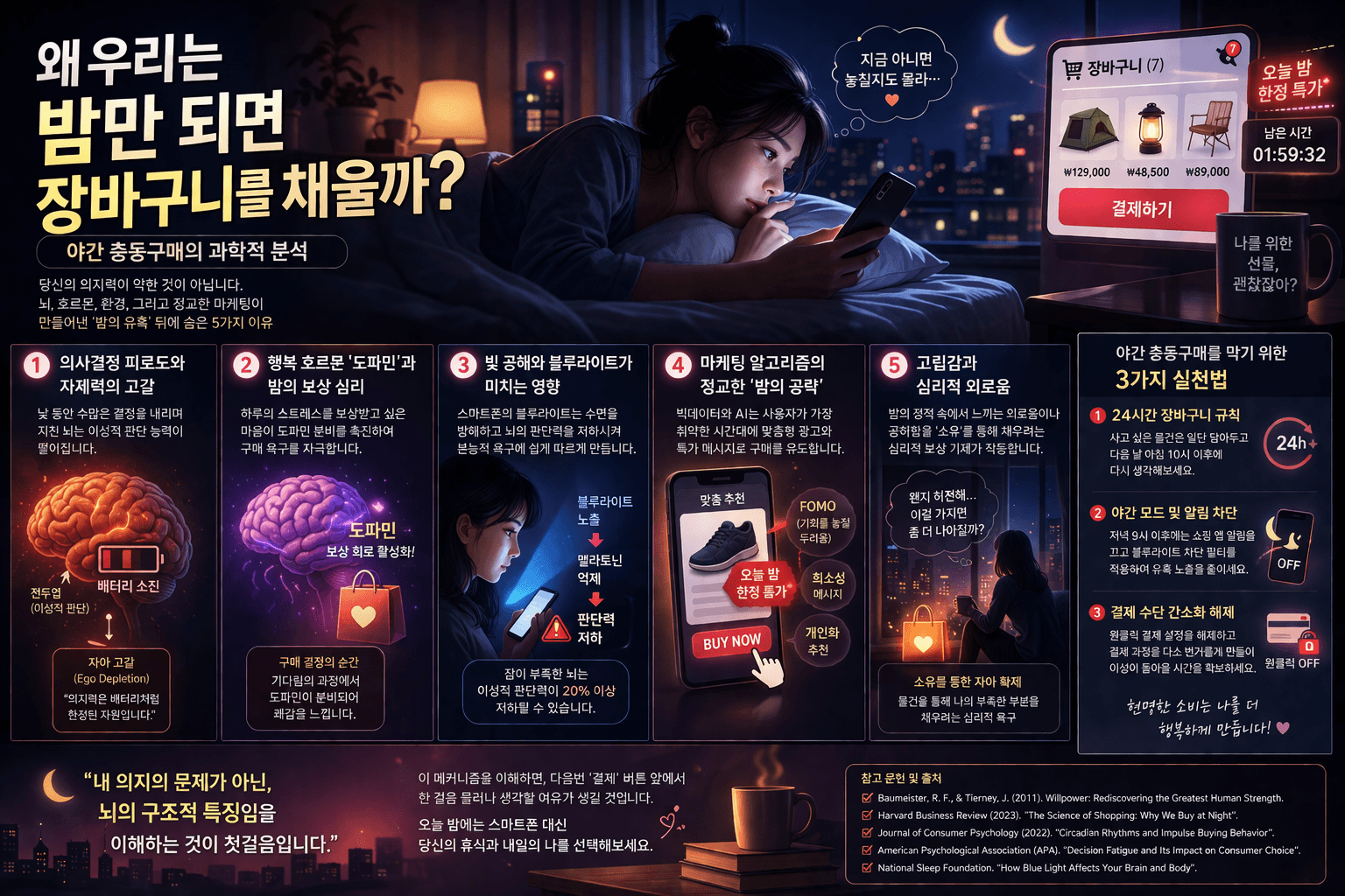 왜 우리는 밤만 되면 장바구니를 채울까 야간 충동구매 심리 5가지 (2026 최신)