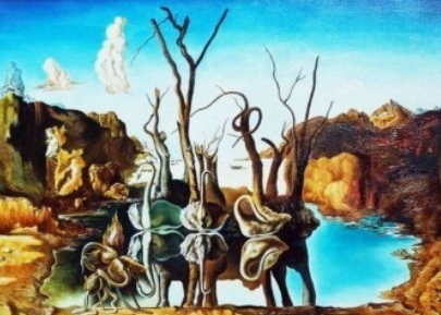 <코끼리로 비치는 백조>