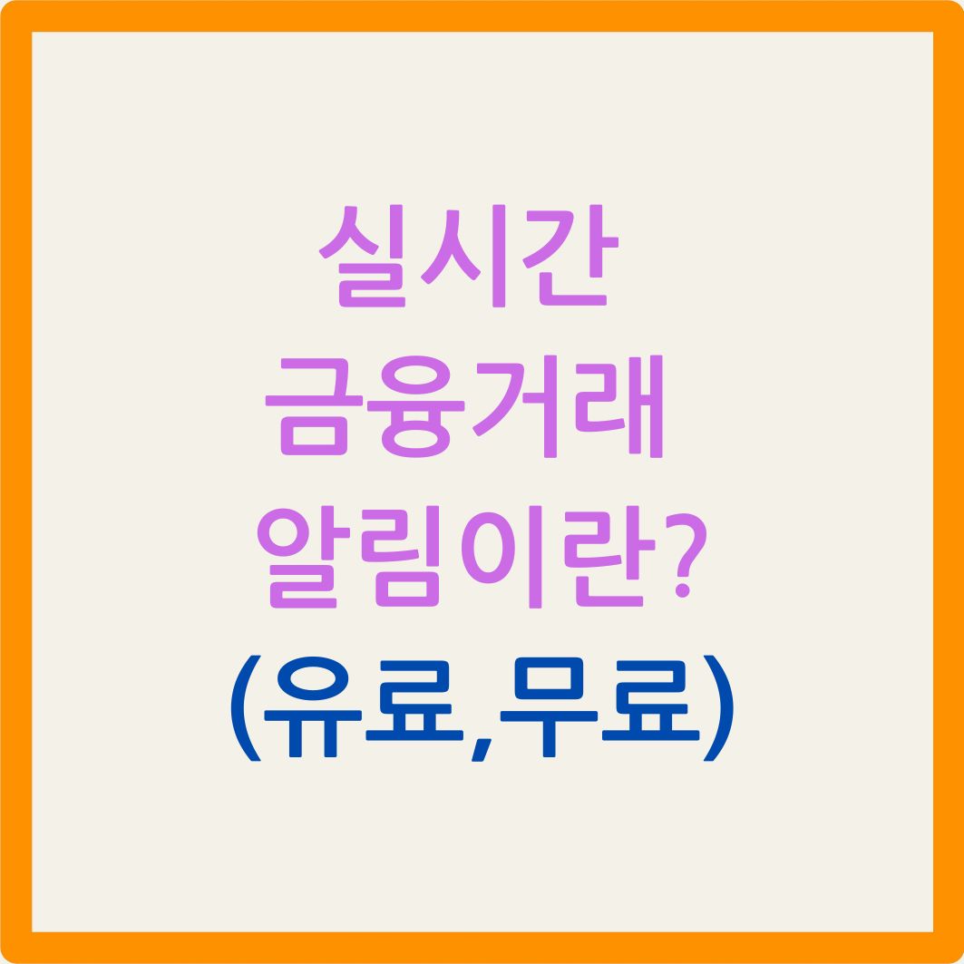 실시간 금융거래 알림이란?