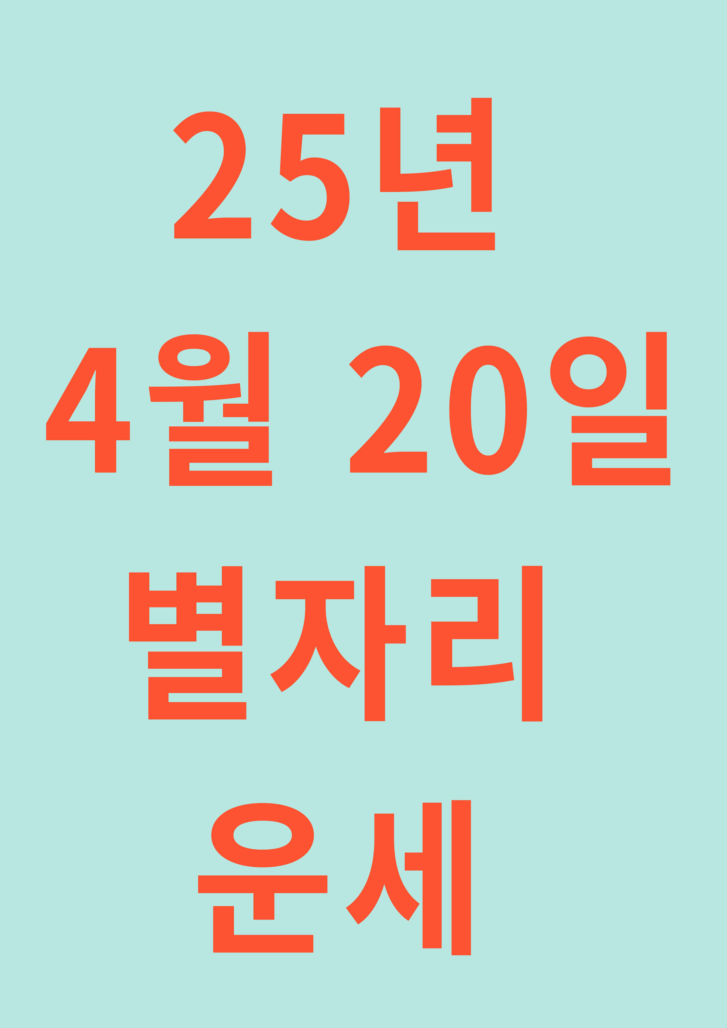 25년 4월 20일 별자리 운세