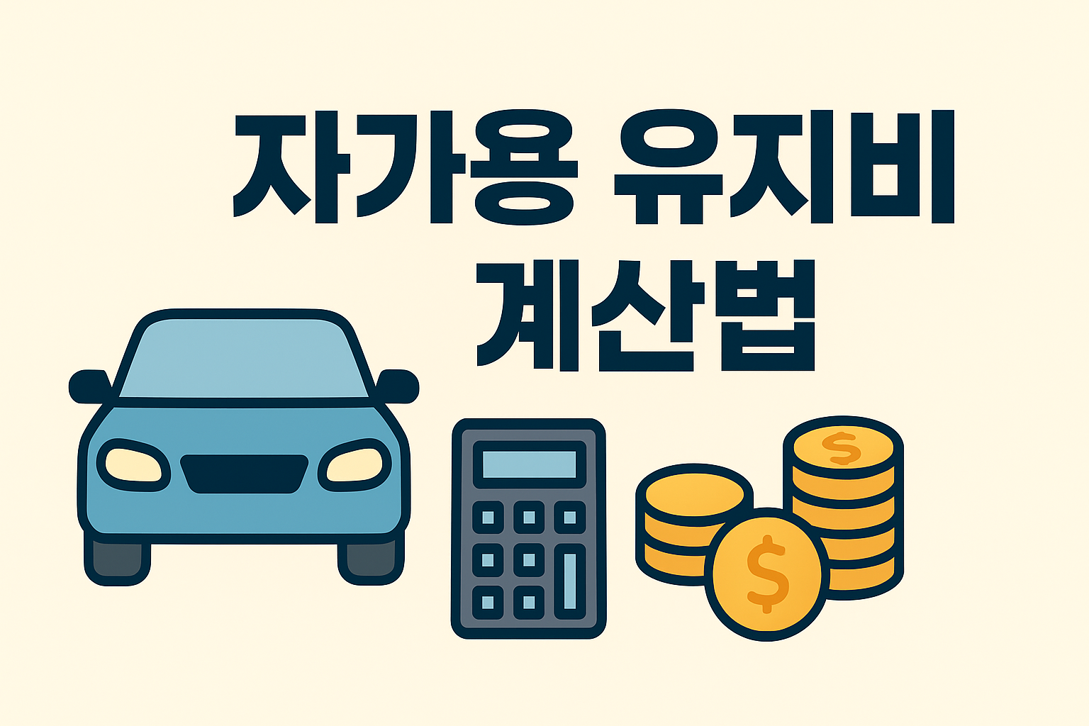 자가용 유지비 계산법 인포그래픽: 자동차 보험료&middot;세금&middot;주유비&middot;정비비 항목을 한눈에 보여주는 썸네일 이미지