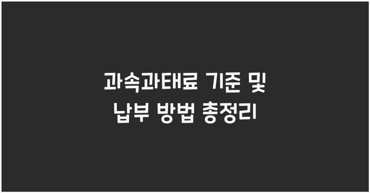 과속과태료