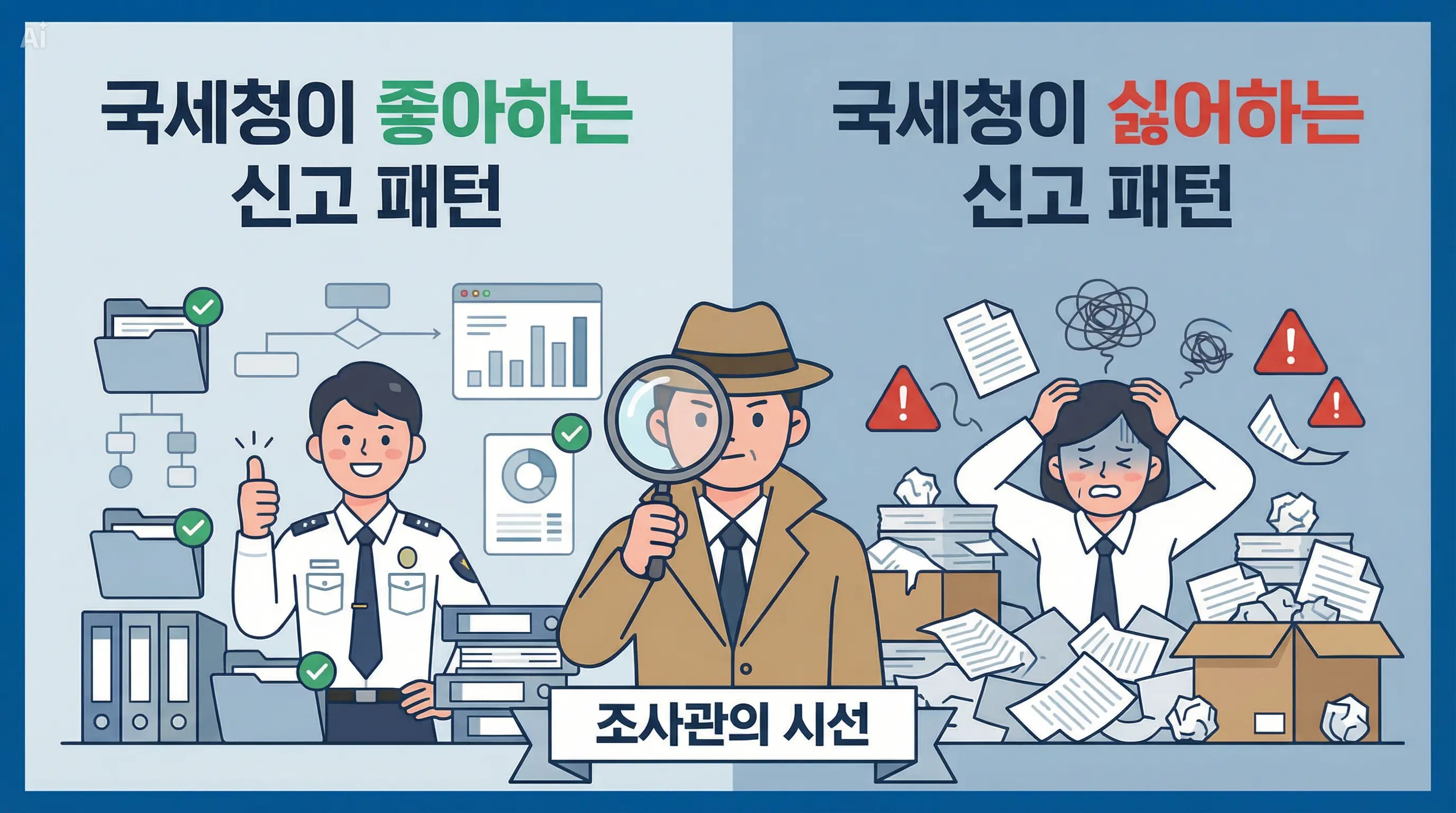 세무서가 유독 좋아하는 신고 패턴 vs 싫어하는 신고 패턴 &mdash; 조사관이 실제로 먼저 보는 기준