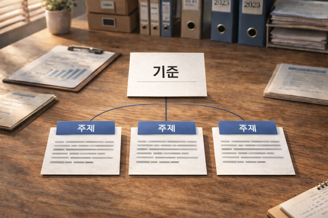 기준이 먼저 배치된 콘텐츠 구조 이미지