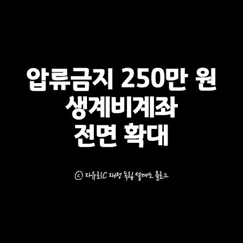 2025년 압류금지 생계비계좌 개편 내용과 250만 원 보호 한도 설명 이미지