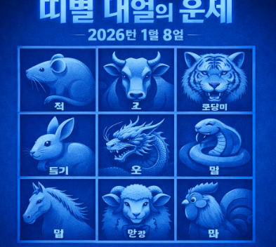 1.띠별 내일의 운세 2026년1월8일