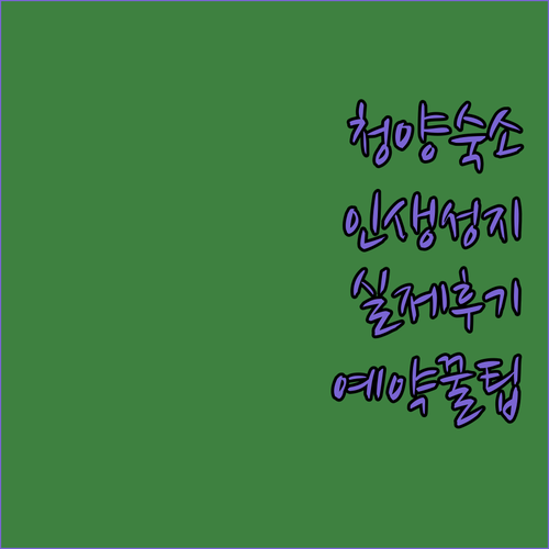 청양 여행 숙소 추천 리스트 위치 특..