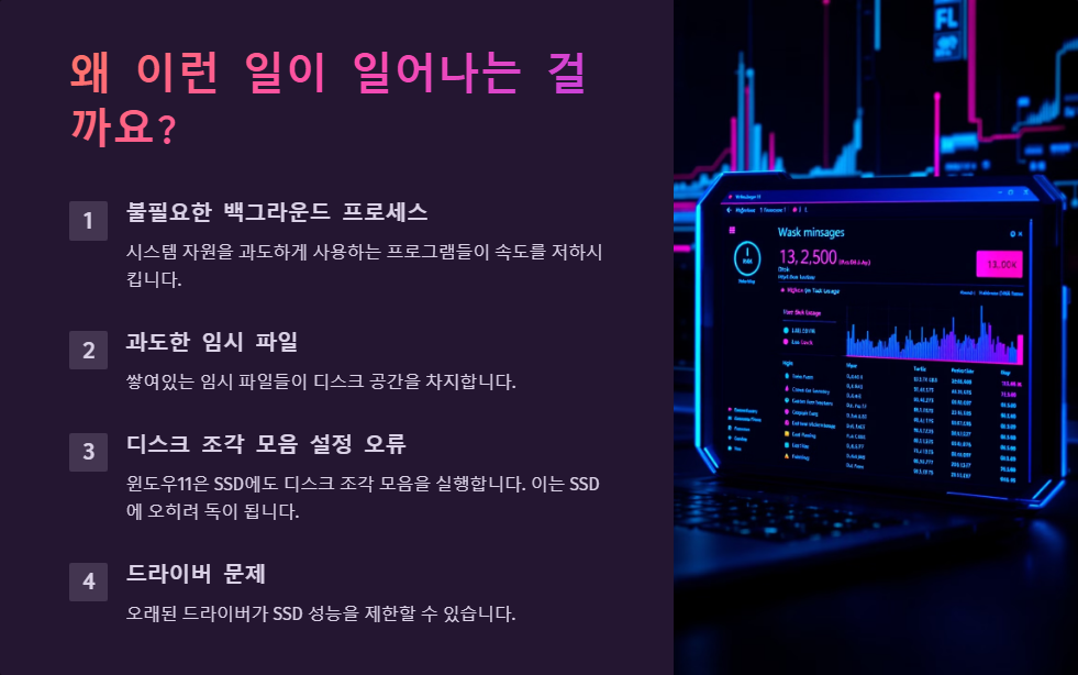 윈도우11 SSD 속도 저하 문제 해결하는 법