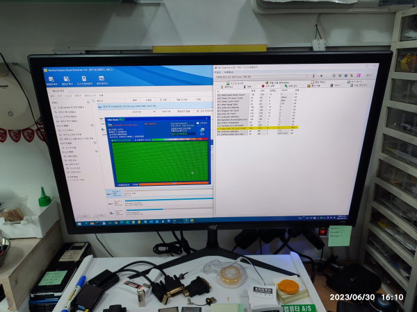 SSD 배드섹터 검사 중