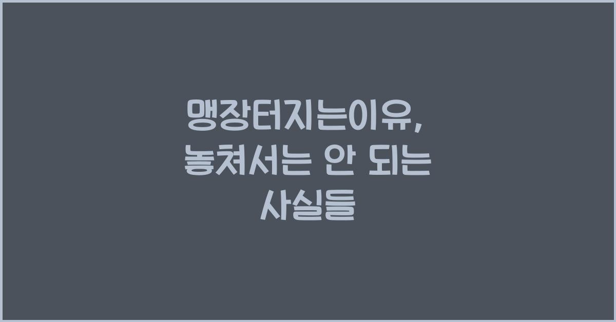 맹장터지는이유