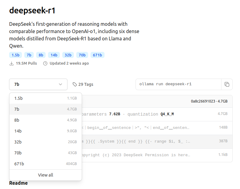 downloadable deepseek models