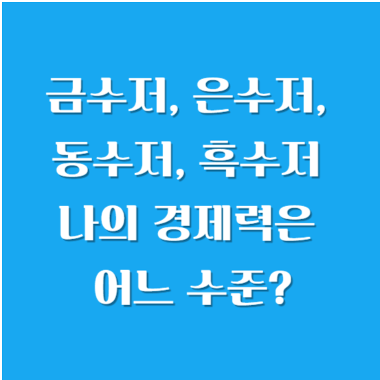 금수저, 은수저, 동수저, 흑수저 나의 경제력은 어느 수준?