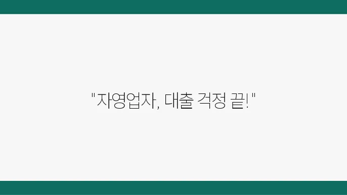 자영업자 햇살론 특례운용 보증비율100% 개인사업자 대출