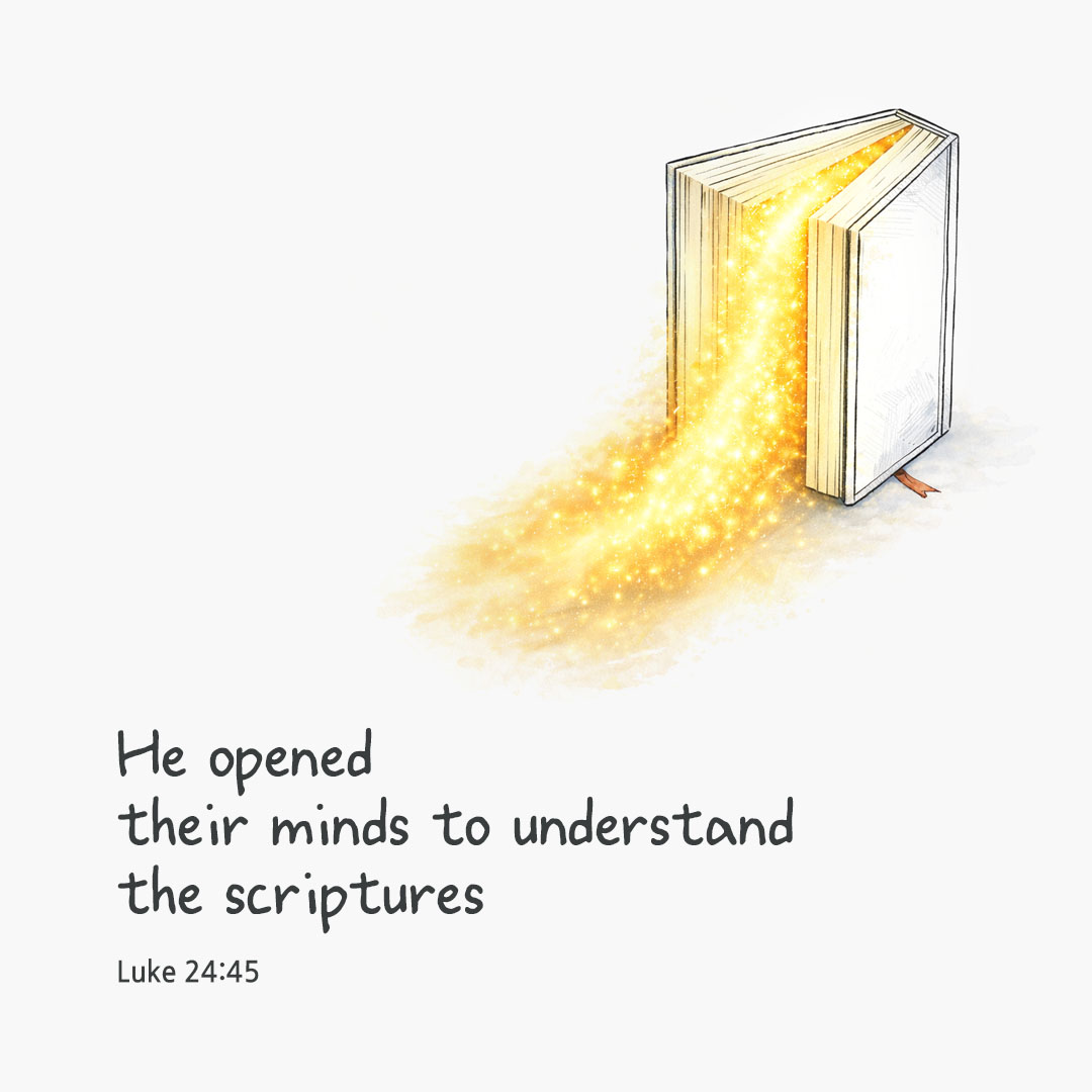 Today's Bible verse card Luke 24:45 scripture image