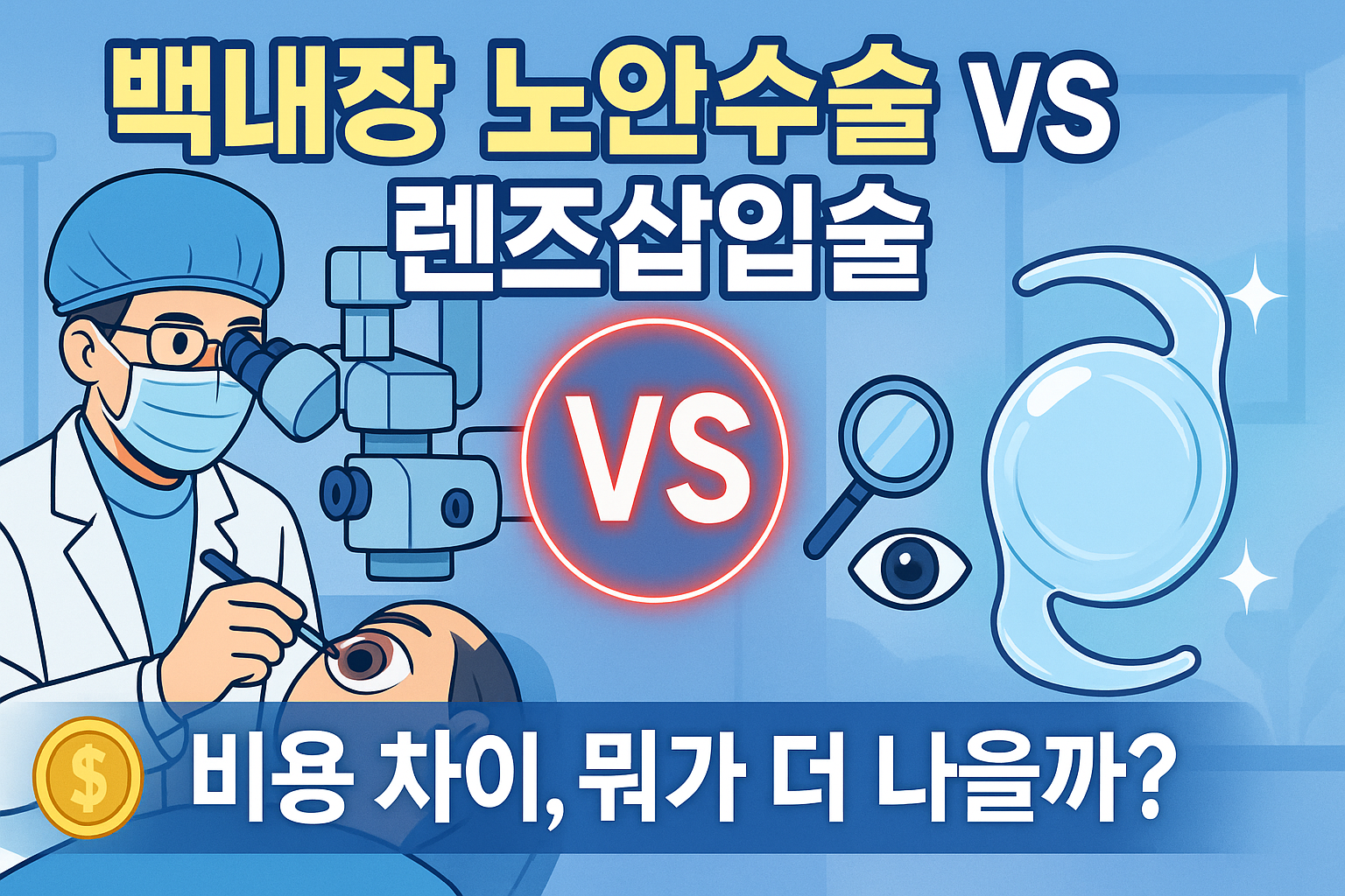 백내장 노안수술 VS 노안 렌즈삽입술 비용 ,수술비교