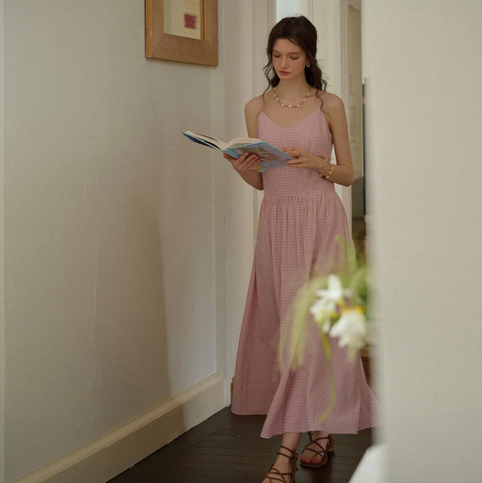 핑크 블라우스형 원피스