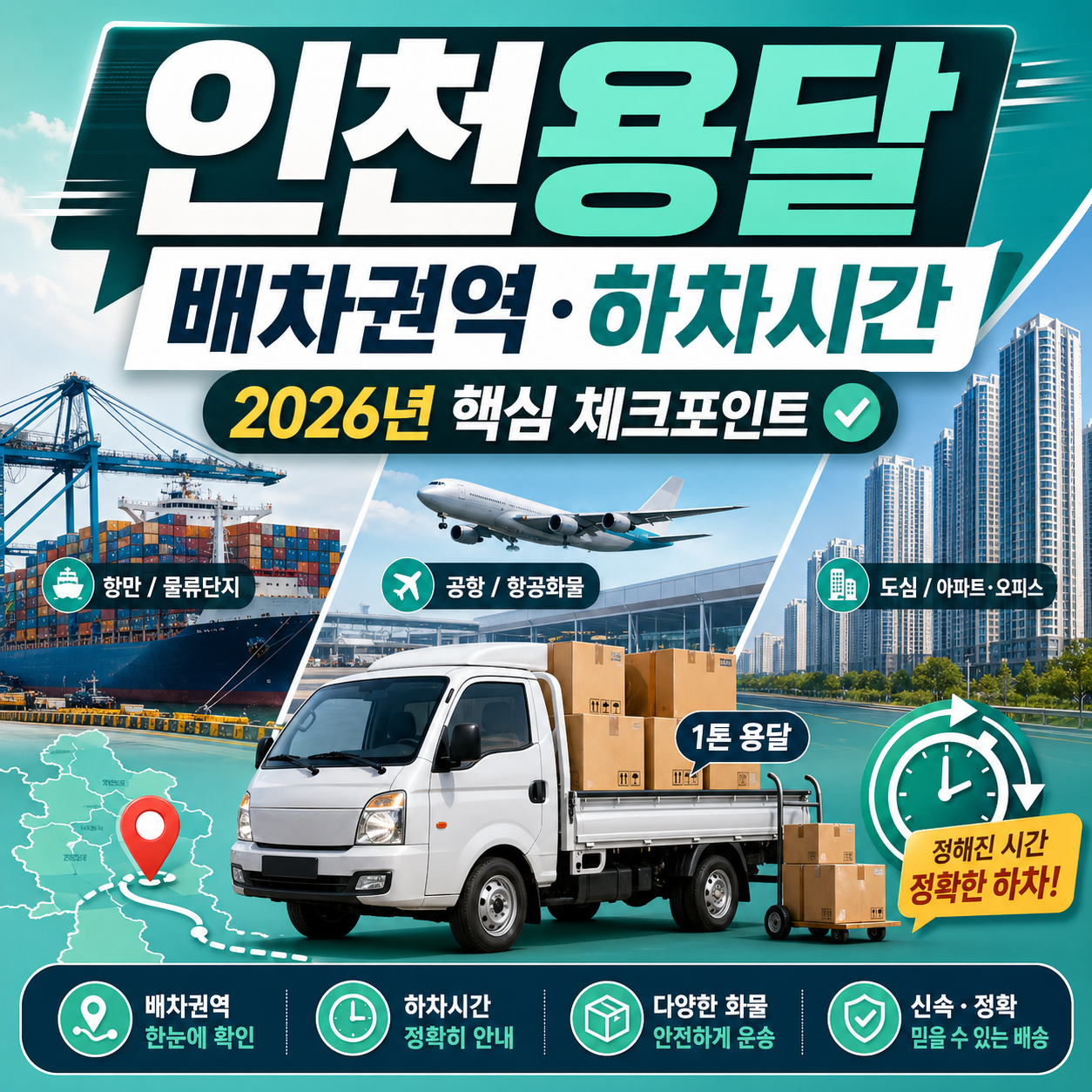 인천용달 배차권역과 하차시간을 강조한 2026년 소형 화물 운송 체크포인트 썸네일