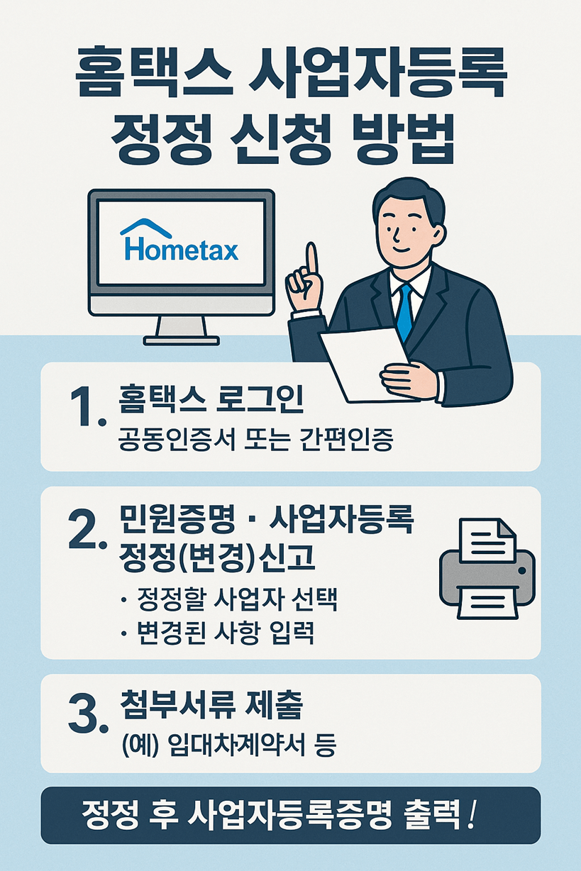 홈택스 사업자등록 정정 신청 방법
