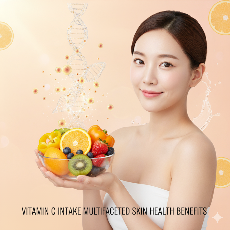 비타민 C가 풍부한 오렌지와 비타민 알약