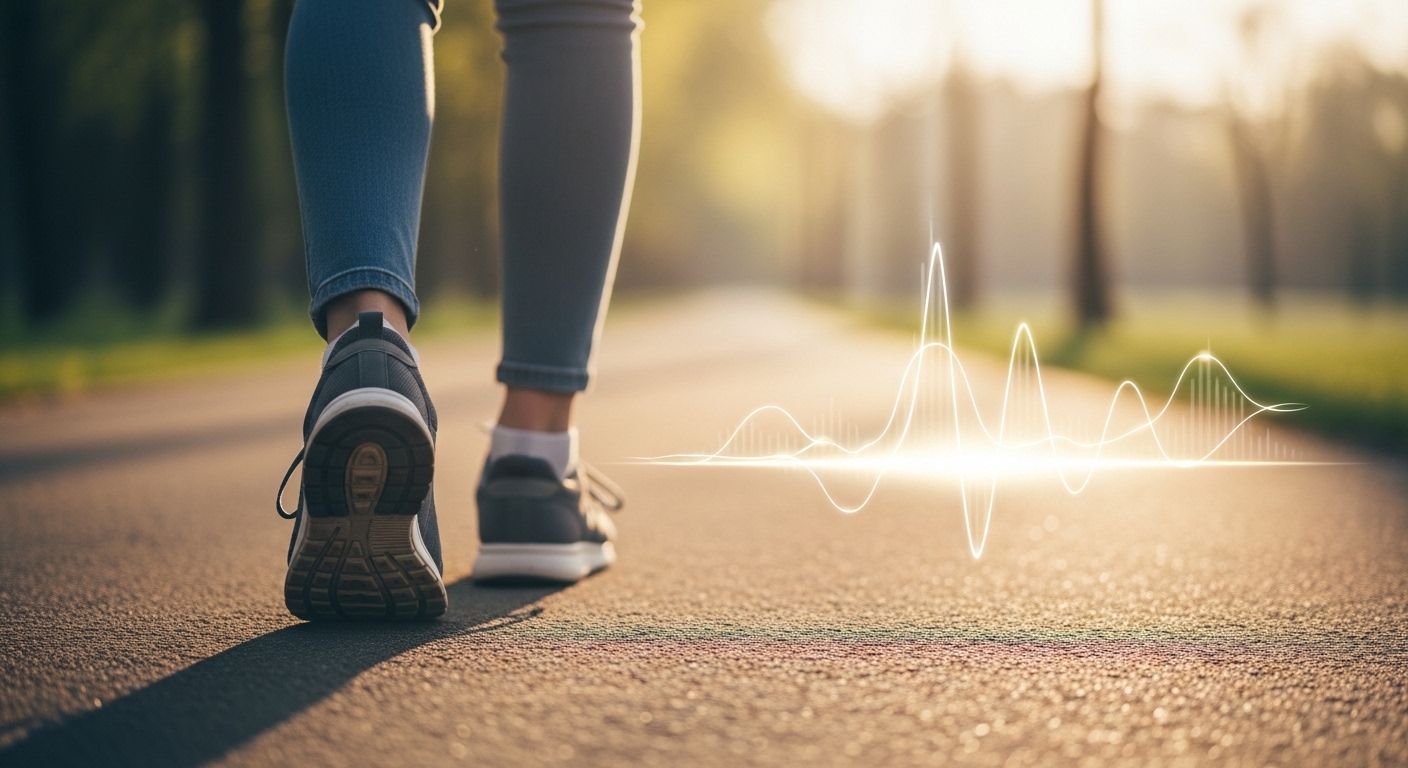 혈당 스파이크 완화를 위해 식후 가볍게 걷는 산책 운동 모습