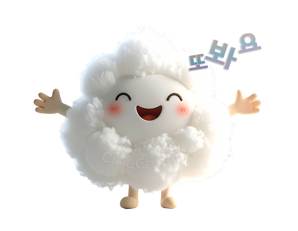 하얀색 구름 모양의 귀여운 3D 캐릭터가 환하게 웃으며 양손을 벌리고 또 봐요라고 인사하는 모습