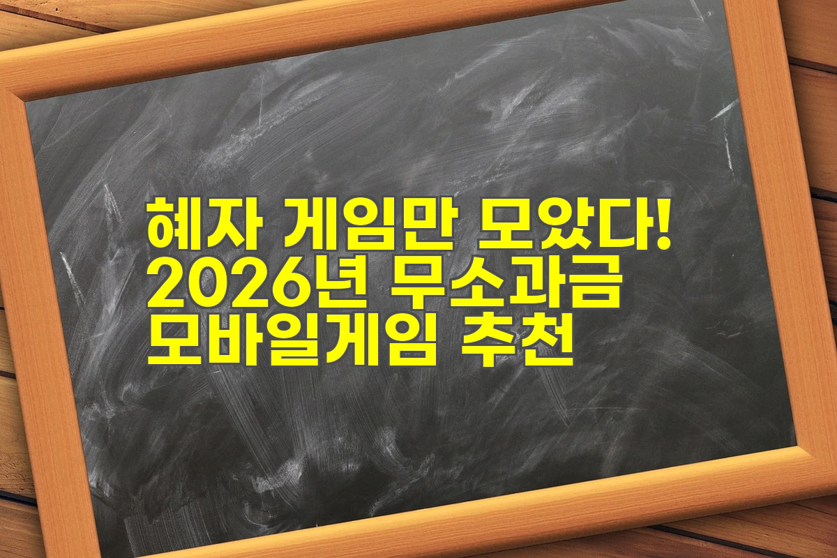 2026년 무소과금 모바일게임 추천