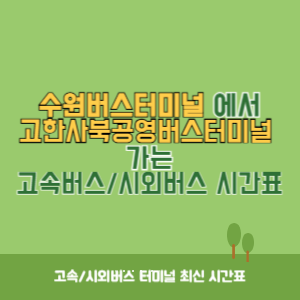 수원버스터미널에서 고한사북공영버스터미널 가는 시외버스 시간표 최신정보