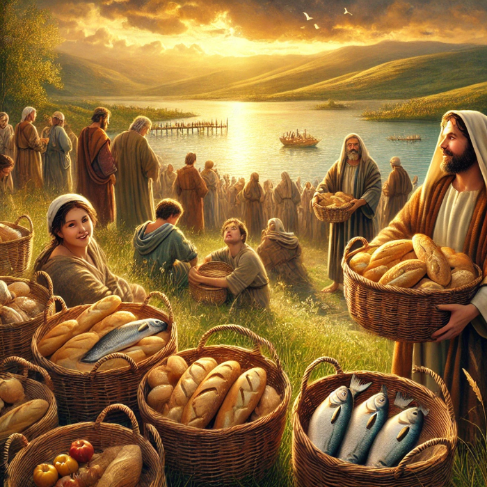 오병이어(five loaves of bread and two fish)