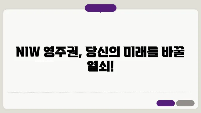 NIW 영주권 신청 과정