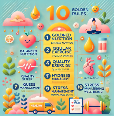 건강한 삶을 위한 10가지 황금 규칙 관련 사진
