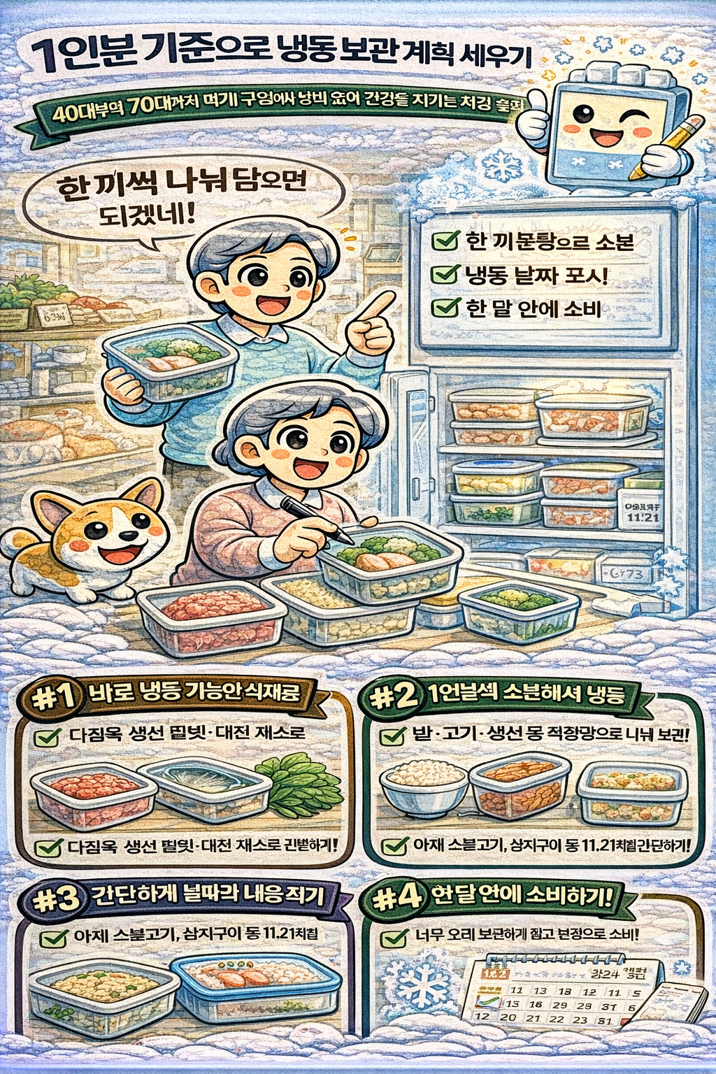 1인분 기준으로 냉동 보관 계획 세우기