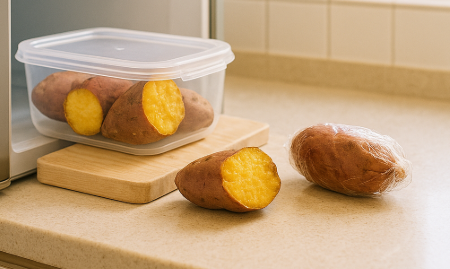 남은 고구마 보관 & 데우기