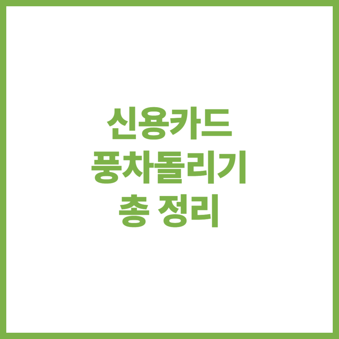신용카드 풍차 돌리기