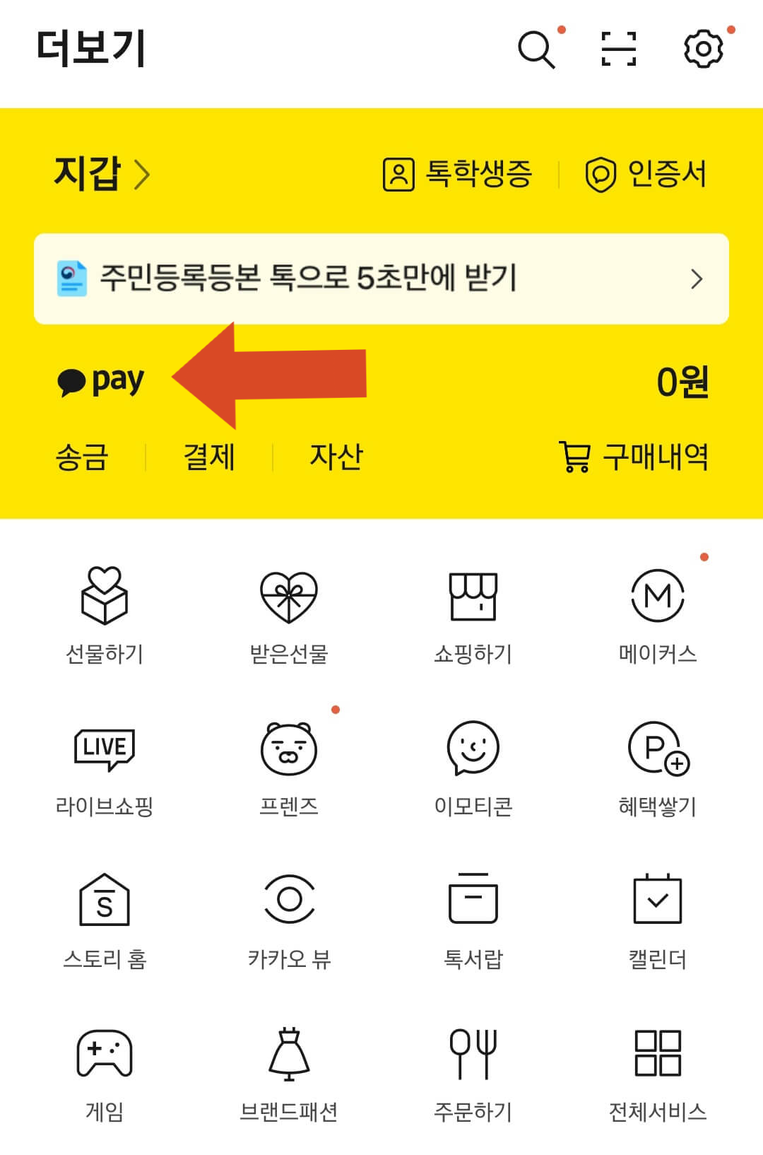 카카오페이 접속하기