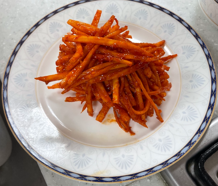 한식조리기능사 실기 시험 준비 - 도라지생채 - 완성 작품