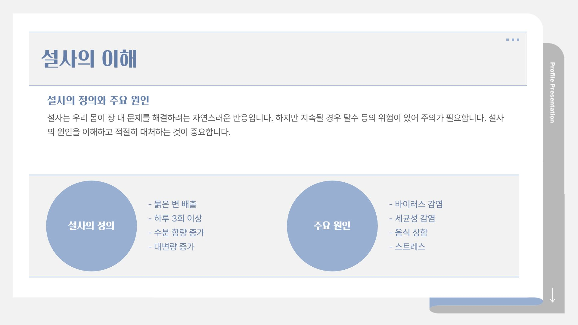 설사의 정의에 대한 요약